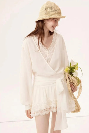 Chiffon Lace Splicing Dress