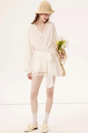 Chiffon Lace Splicing Dress