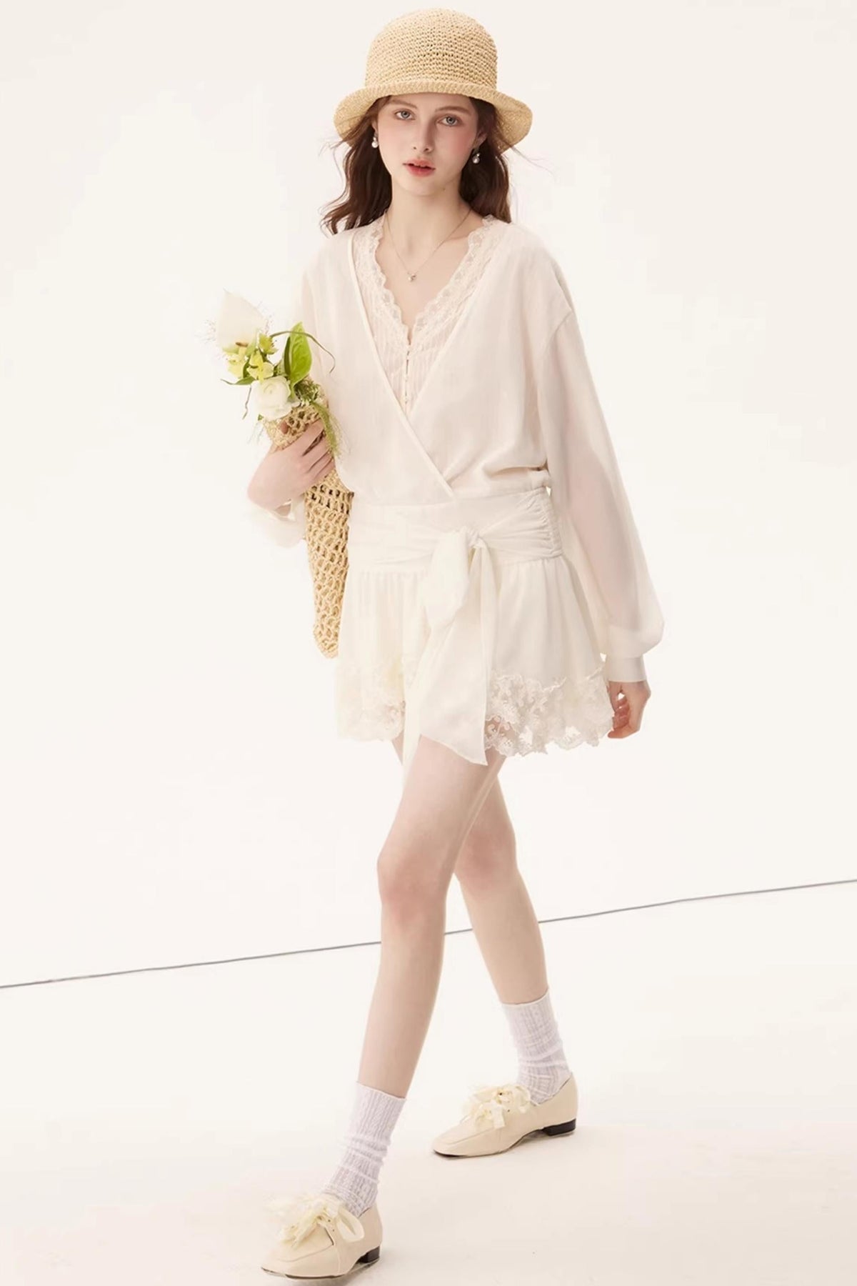 Chiffon Lace Splicing Dress