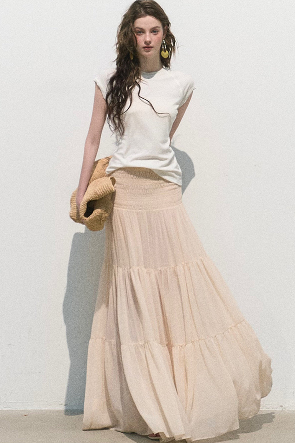 Chiffon Pleated A-Line Skirt