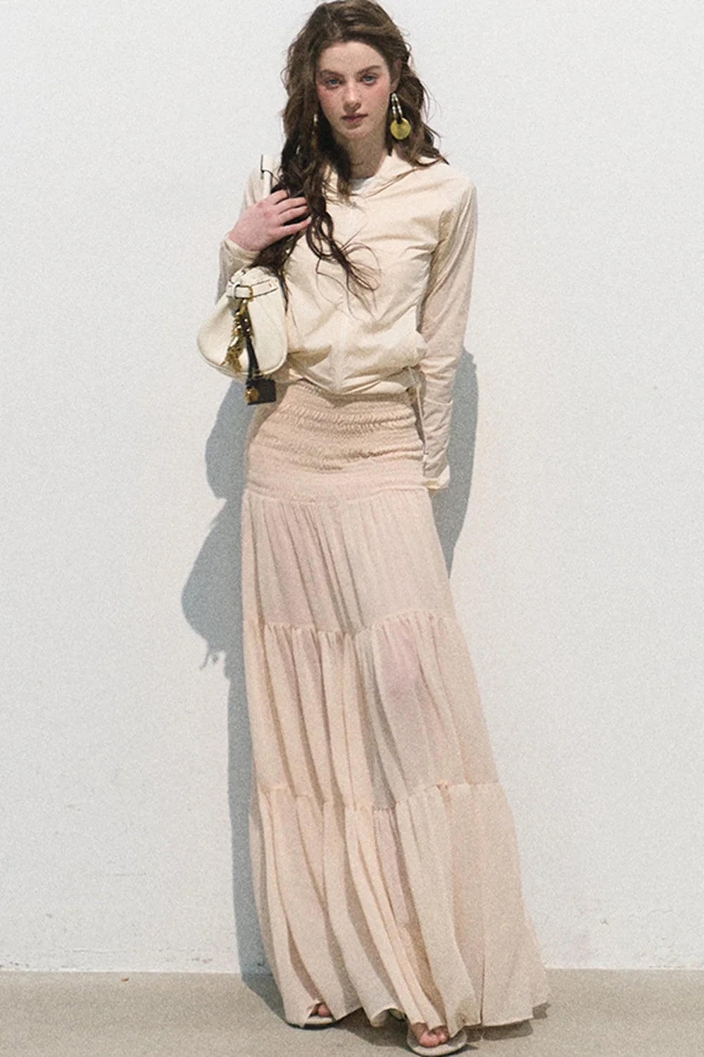 Chiffon Pleated A-Line Skirt