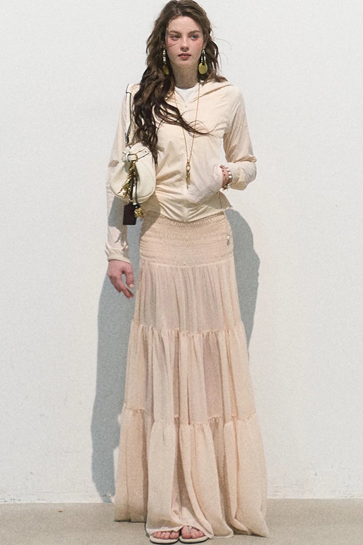 Chiffon Pleated A-Line Skirt