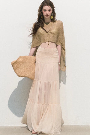 Chiffon Pleated A-Line Skirt