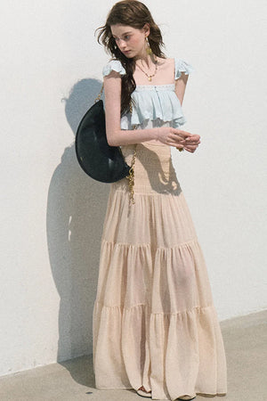 Chiffon Pleated A-Line Skirt