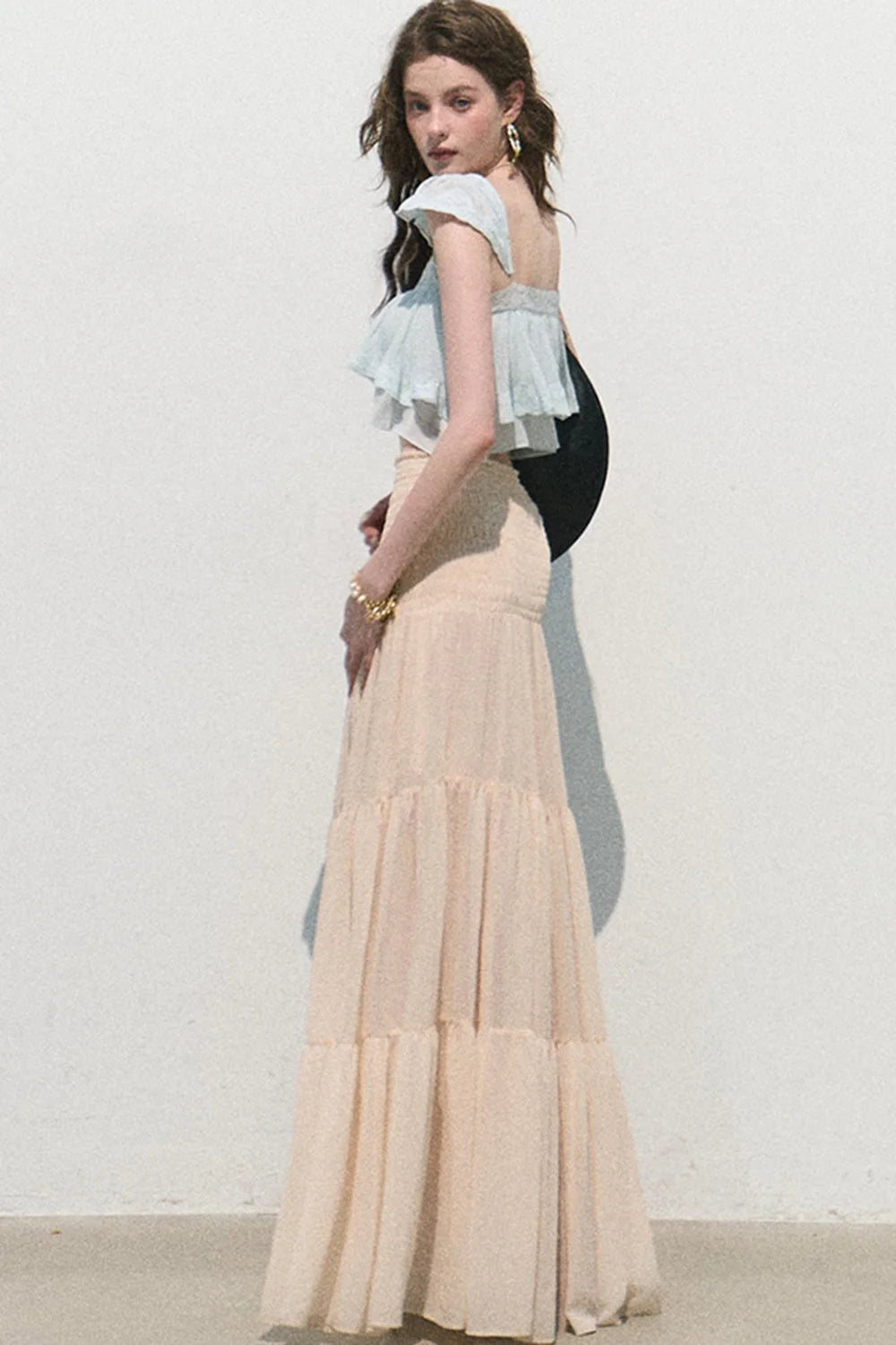 Chiffon Pleated A-Line Skirt