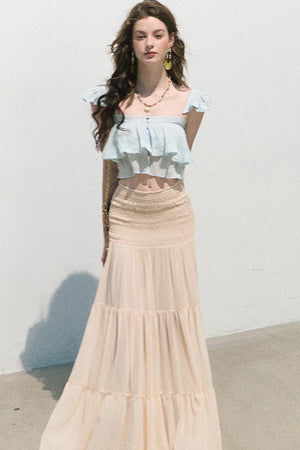 Chiffon Pleated A-Line Skirt