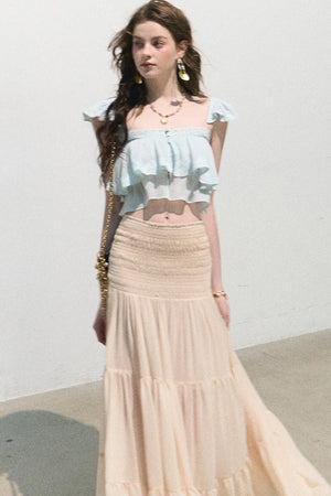 Chiffon Pleated A-Line Skirt