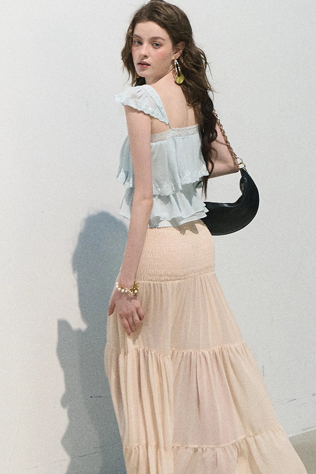 Chiffon Pleated A-Line Skirt