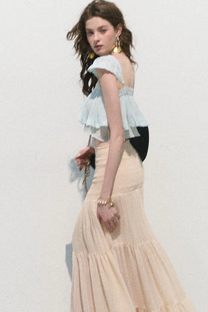 Chiffon Pleated A-Line Skirt