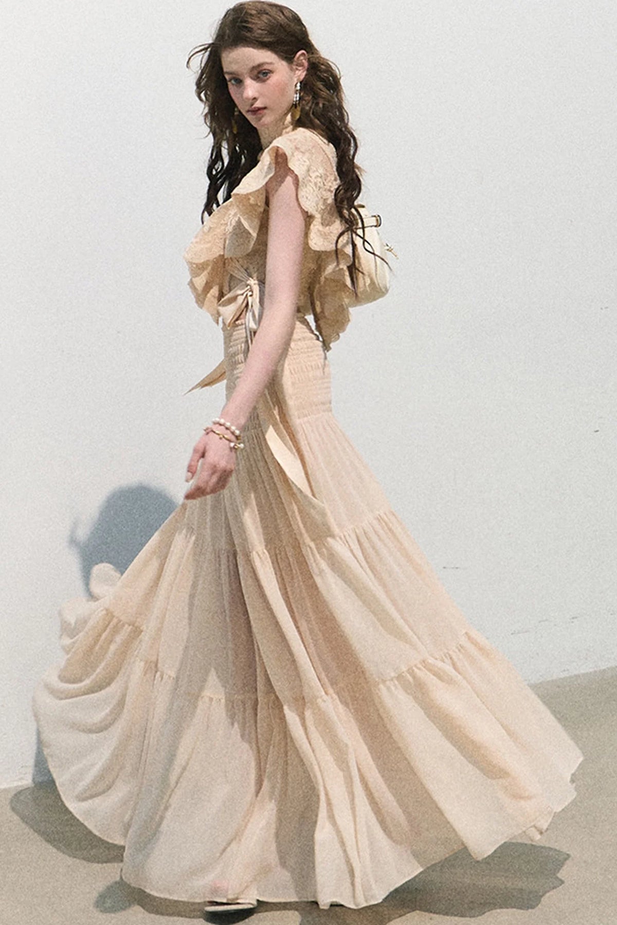 Chiffon Pleated A-Line Skirt