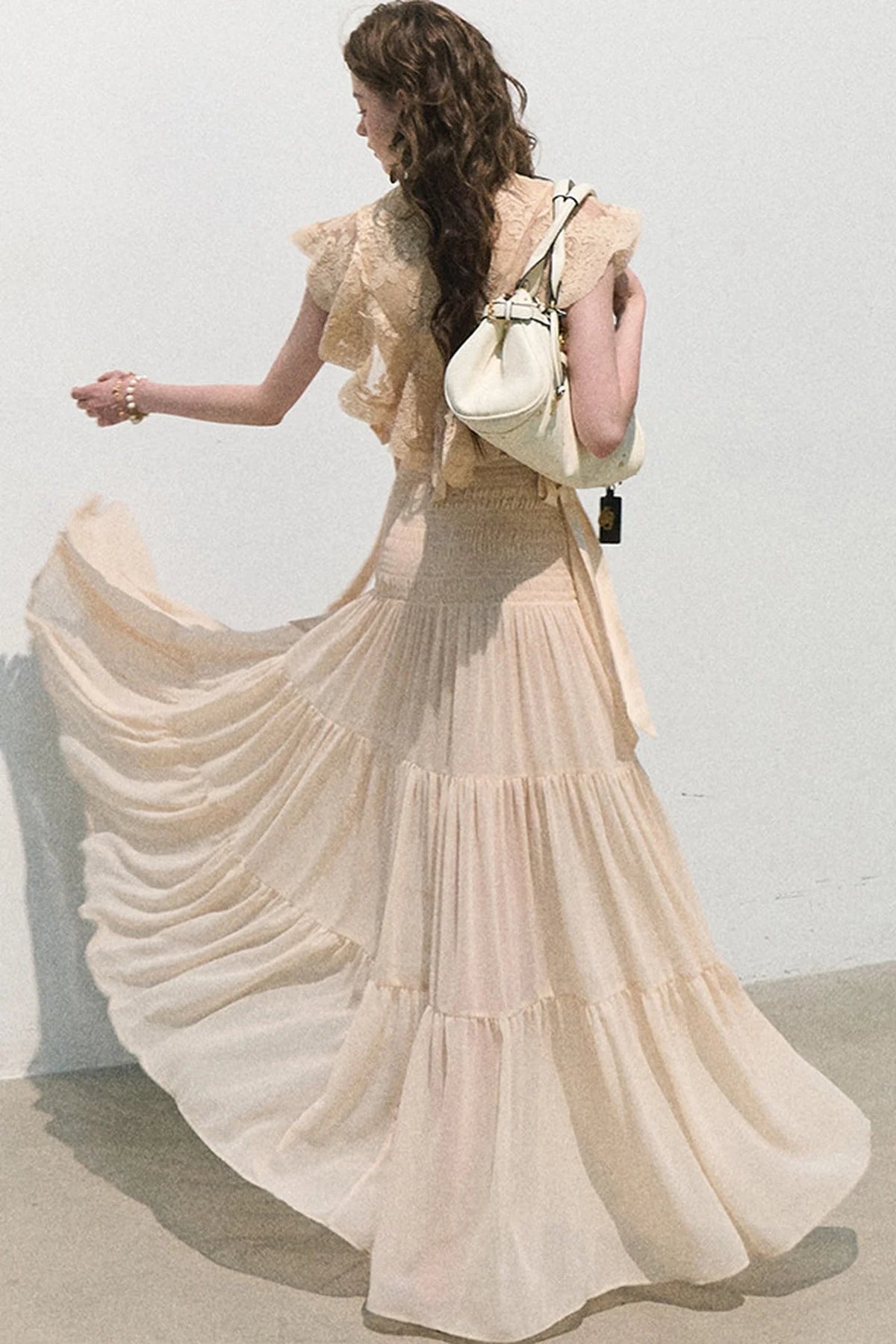 Chiffon Pleated A-Line Skirt