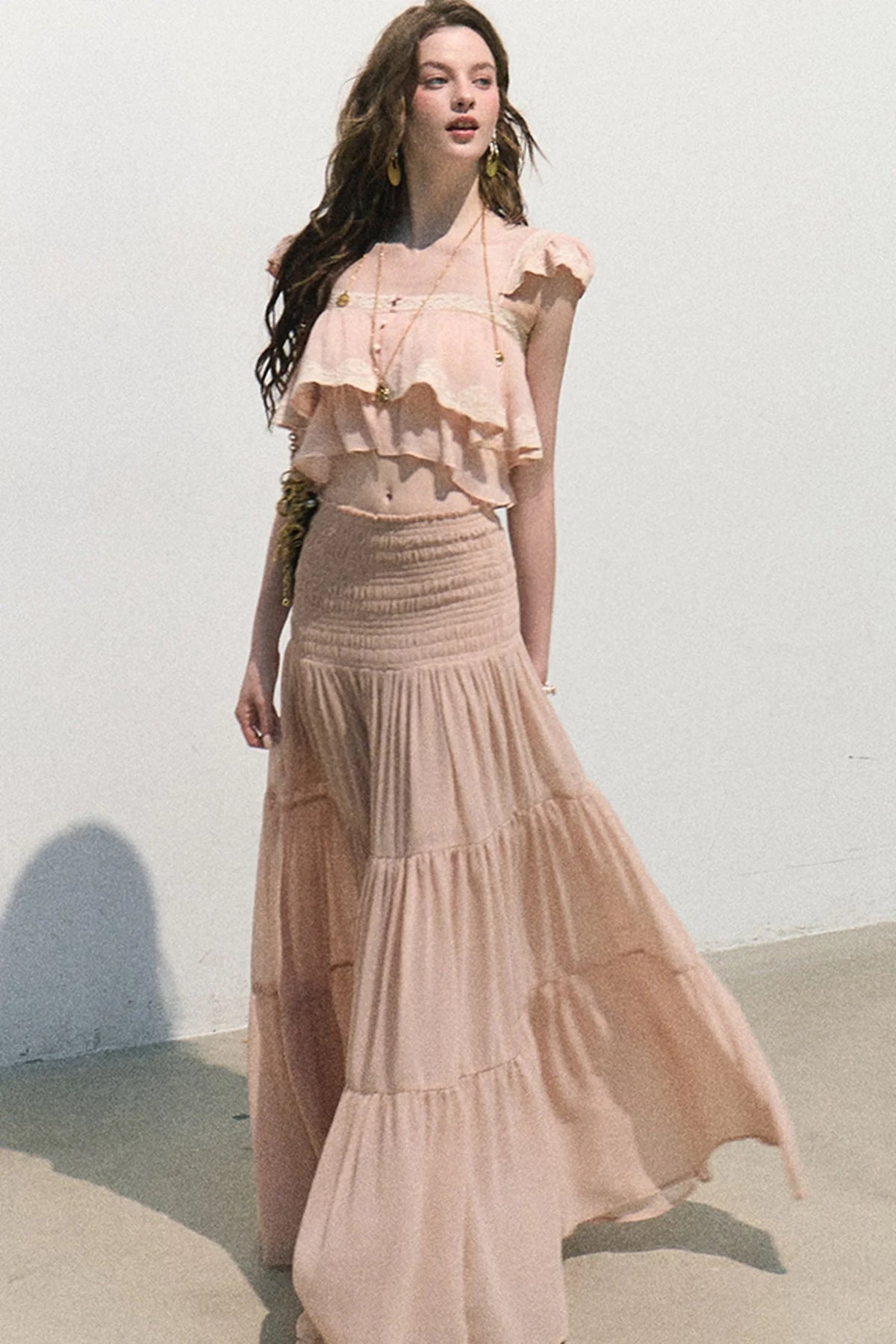 Chiffon Pleated A-Line Skirt