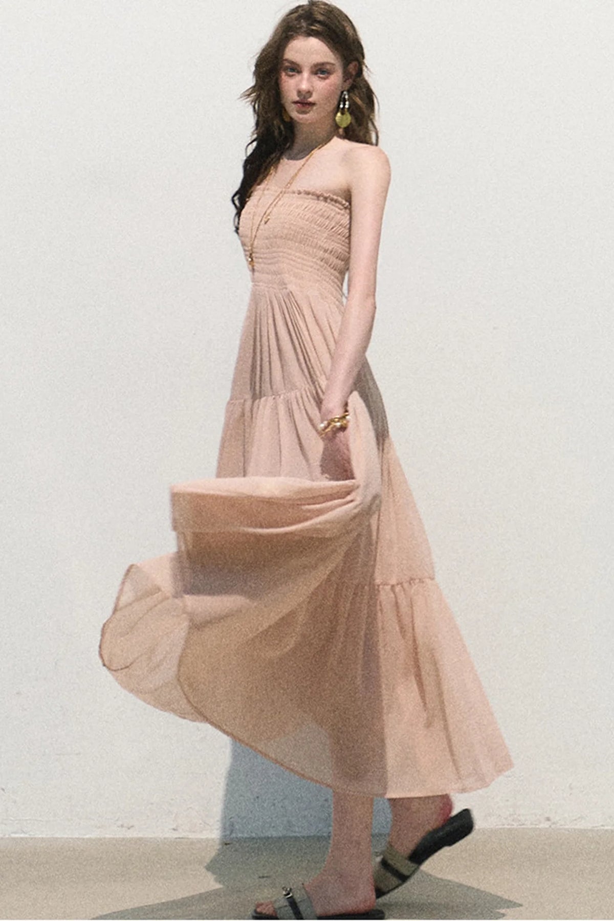 Chiffon Pleated A-Line Skirt