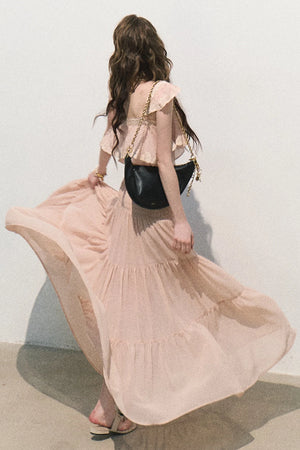 Chiffon Pleated A-Line Skirt