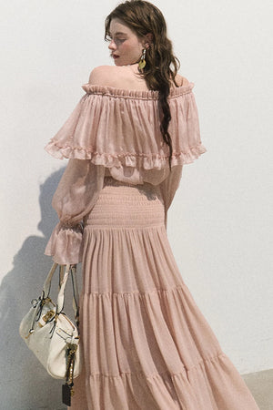 Chiffon Pleated A-Line Skirt