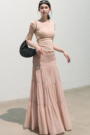 Chiffon Pleated A-Line Skirt