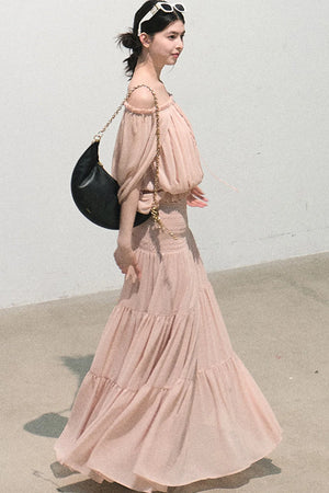 Chiffon Pleated A-Line Skirt