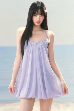 Chiffon Puffy Flower Bud Dress