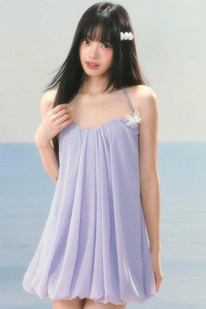 Chiffon Puffy Flower Bud Dress