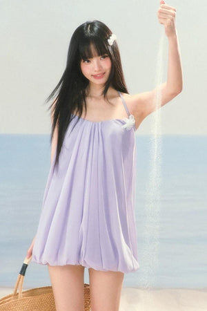 Chiffon Puffy Flower Bud Dress
