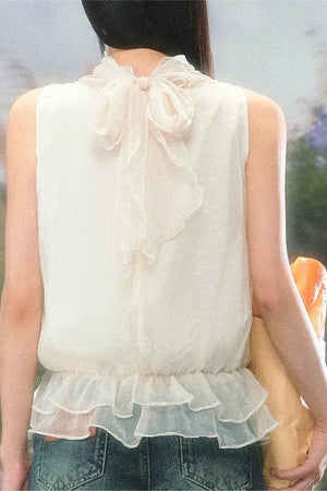 Chiffon Ruffled Halter Camisole Top
