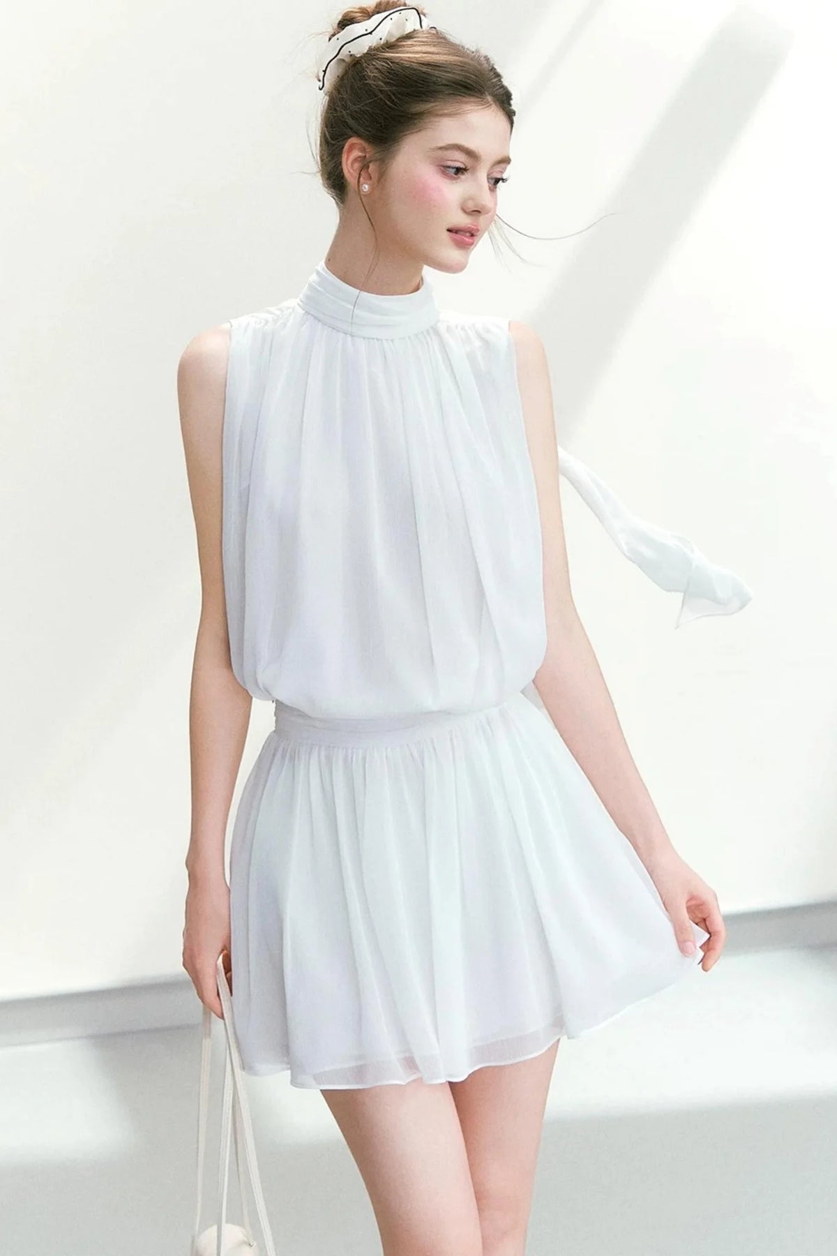 Chiffon Sleeveless Top and Skirt Set-Up