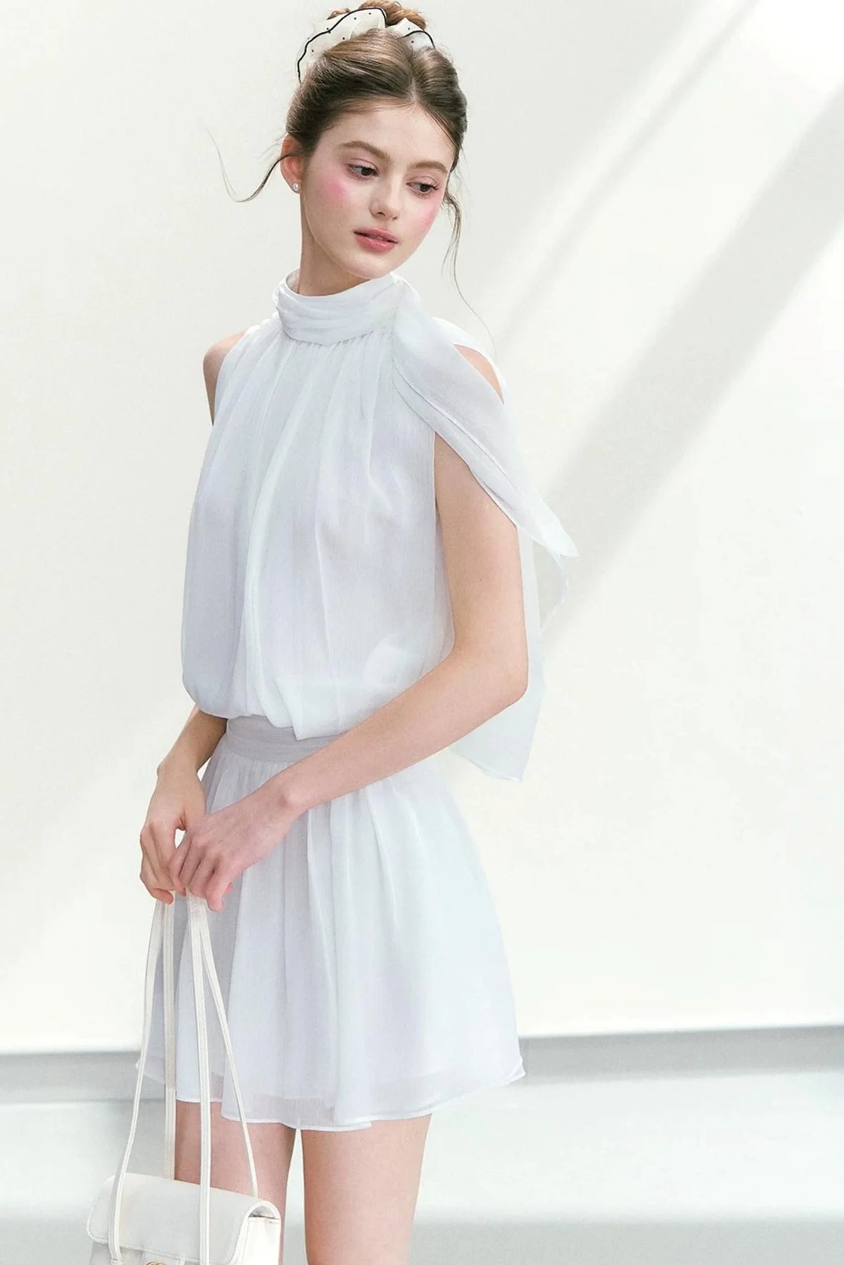 Chiffon Sleeveless Top and Skirt Set-Up