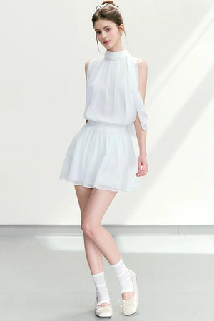 Chiffon Sleeveless Top and Skirt Set-Up
