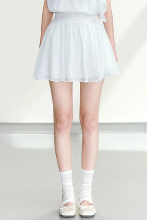 Chiffon Sleeveless Top and Skirt Set-Up
