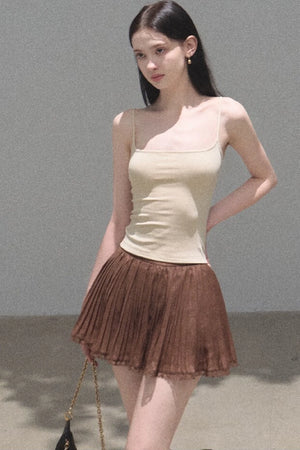 Chiffon Thin Lace Pleated Skirt