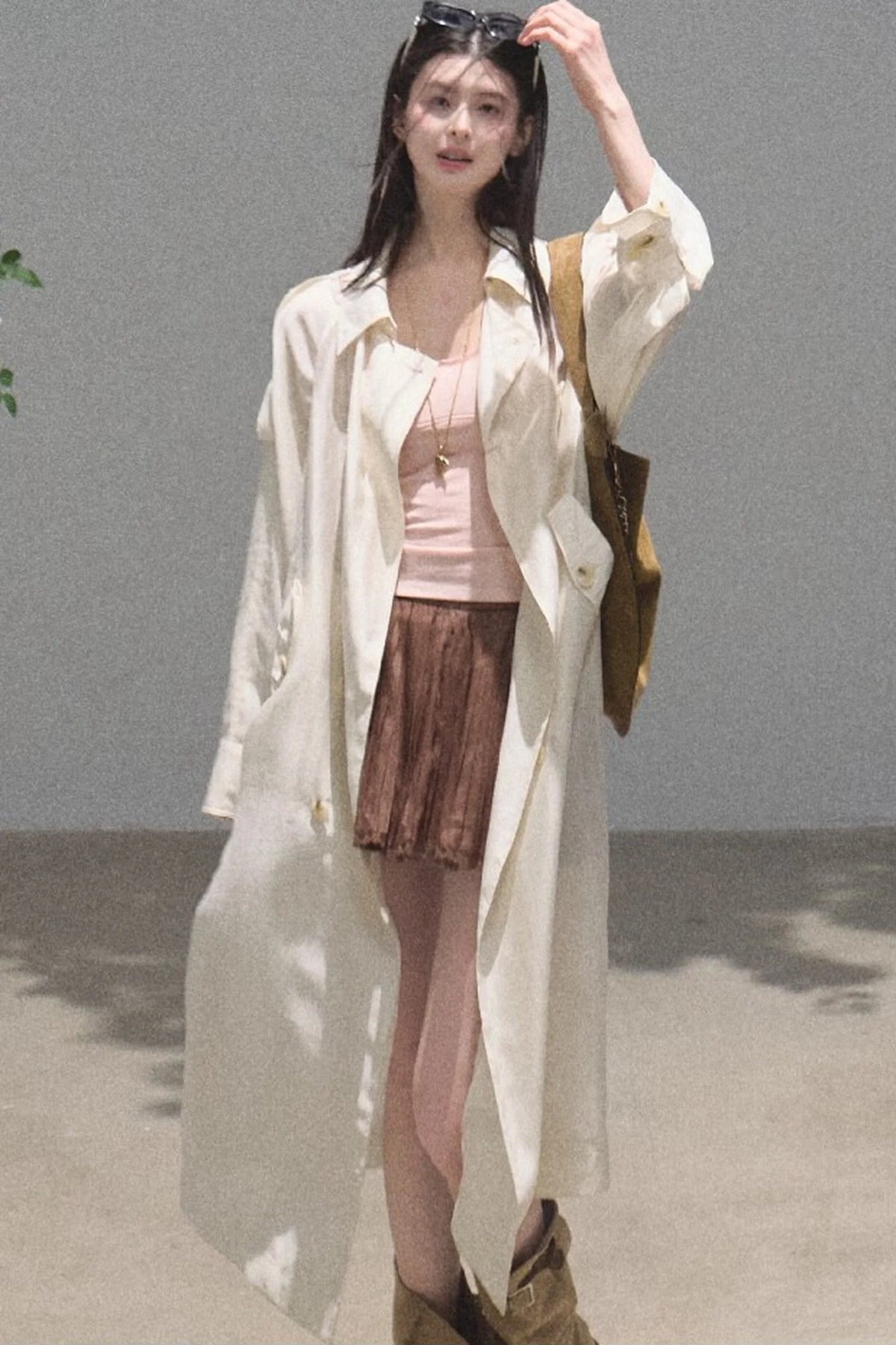 Chiffon Thin Lace Pleated Skirt