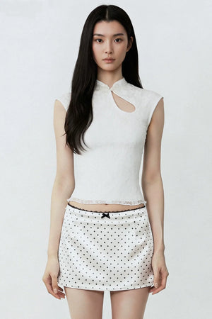 Chinese Lace Asymmetrical Vest
