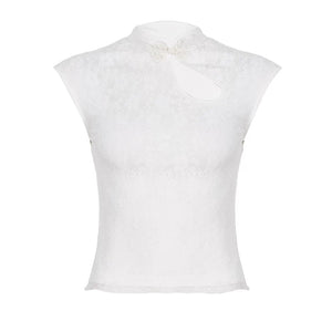 Chinese Lace Asymmetrical Vest