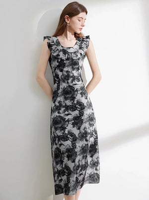 Chinese Style Big Floral Dress