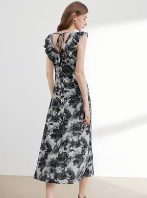 Chinese Style Big Floral Dress