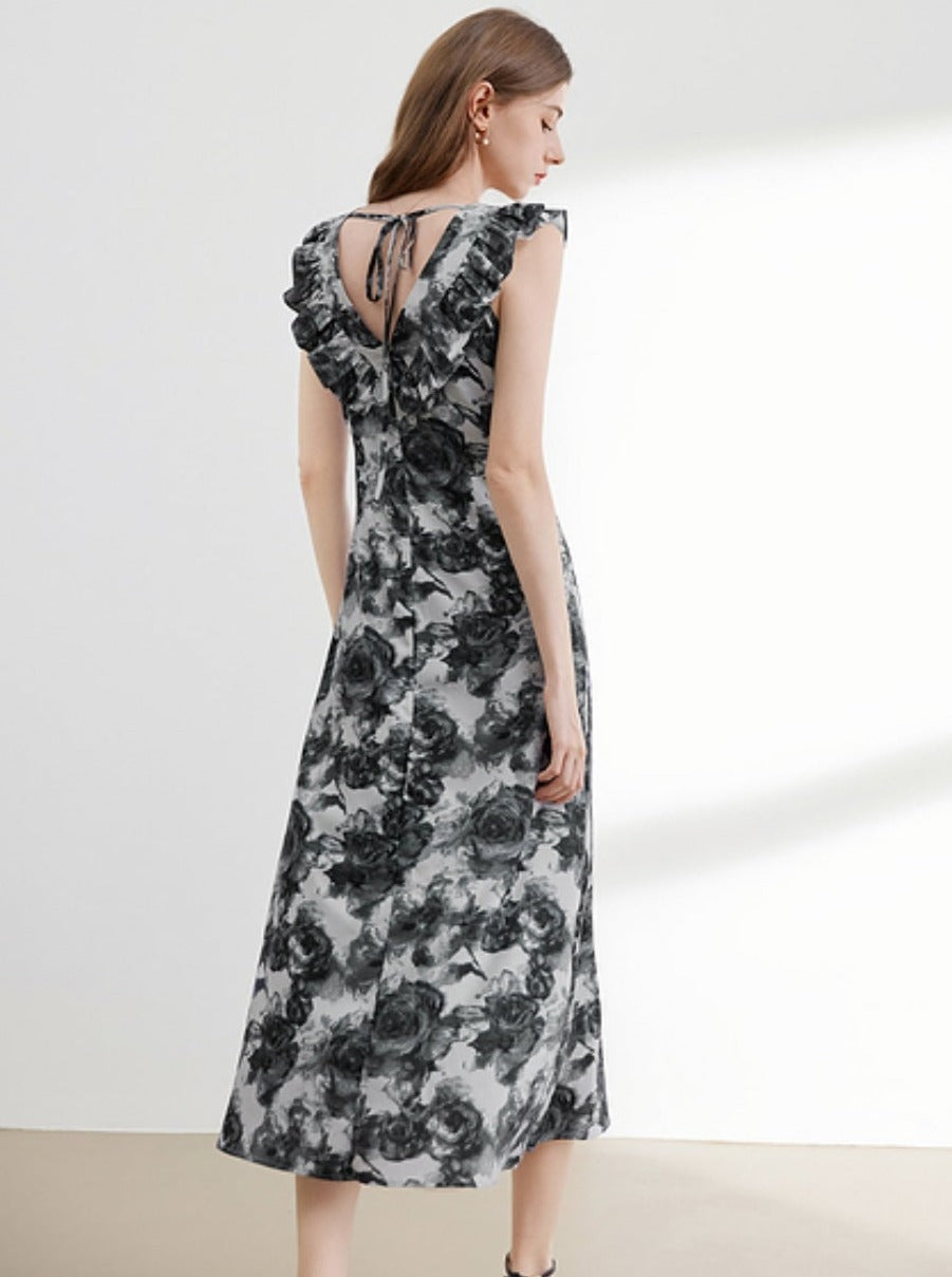 Chinese Style Big Floral Dress