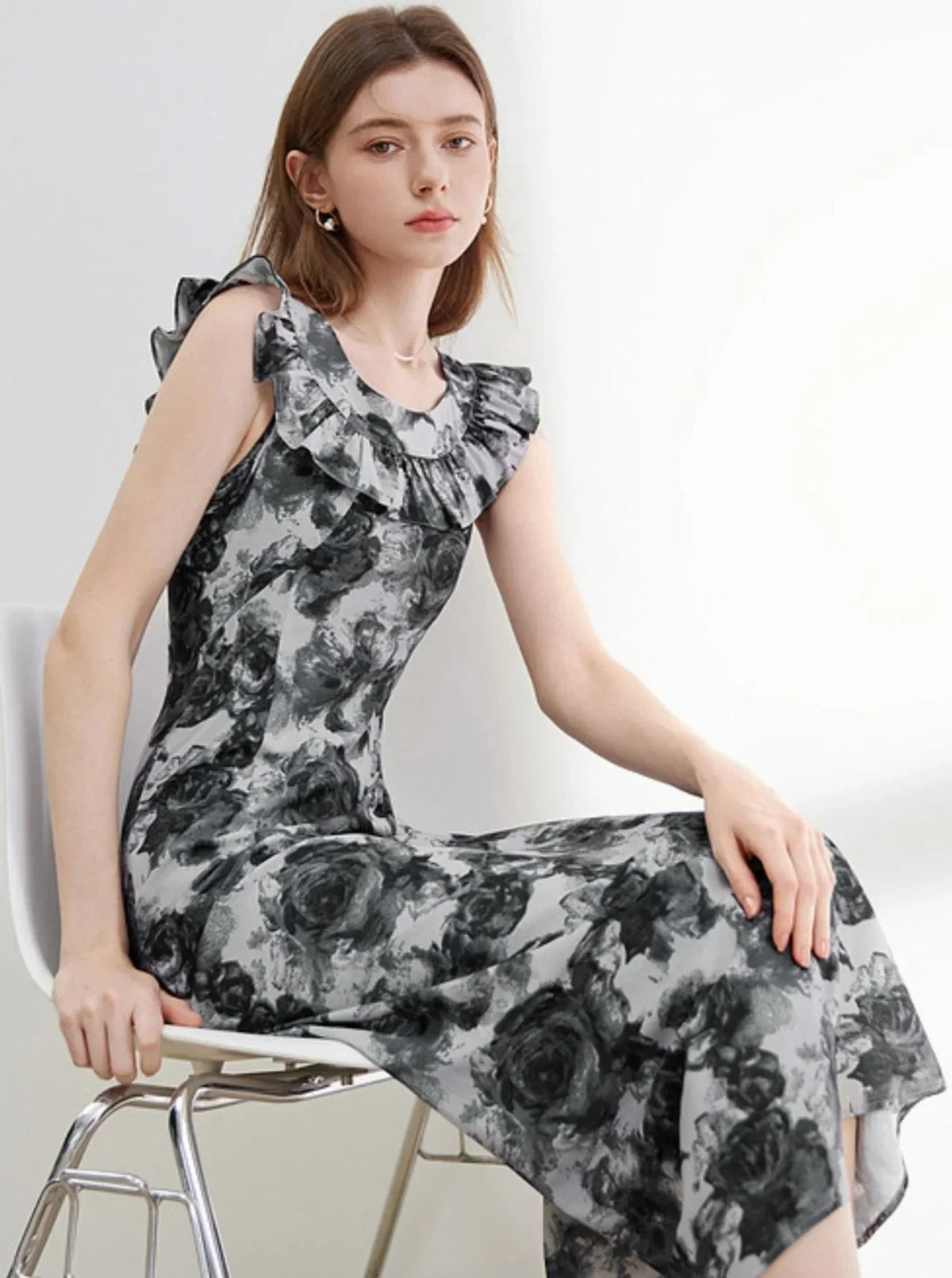 Chinese Style Big Floral Dress