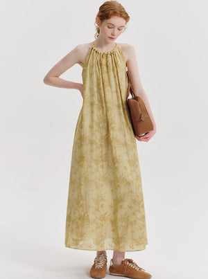 Chinese Tencel Suspender Halterneck Dress