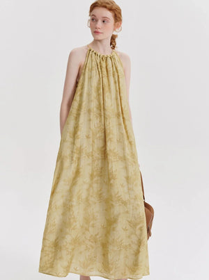 Chinese Tencel Suspender Halterneck Dress