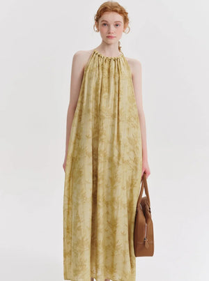 Chinese Tencel Suspender Halterneck Dress
