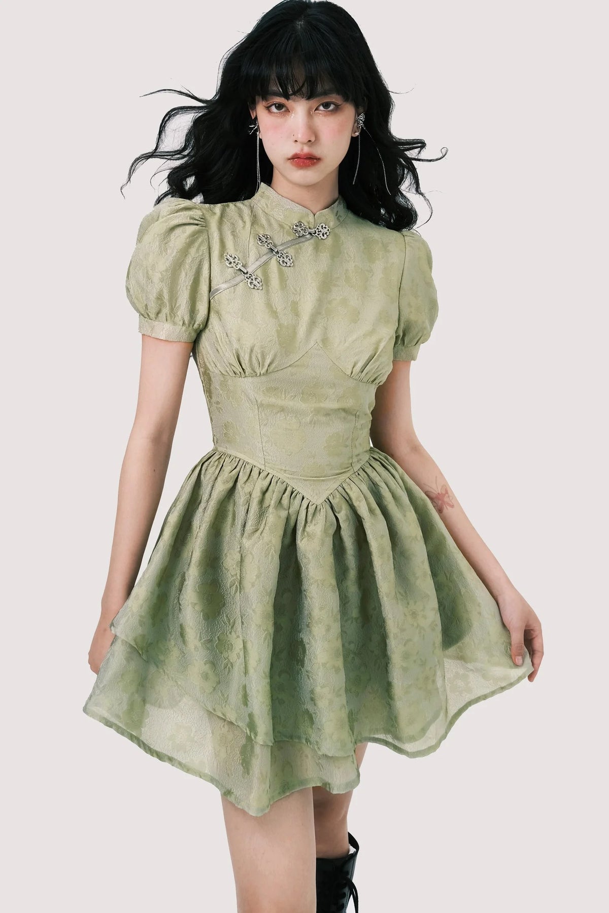 Chinoiserie Mist Forest Cheongsam Dress
