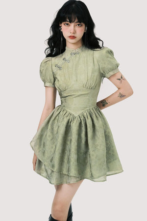Chinoiserie Mist Forest Cheongsam Dress