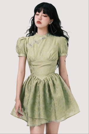 Chinoiserie Mist Forest Cheongsam Dress