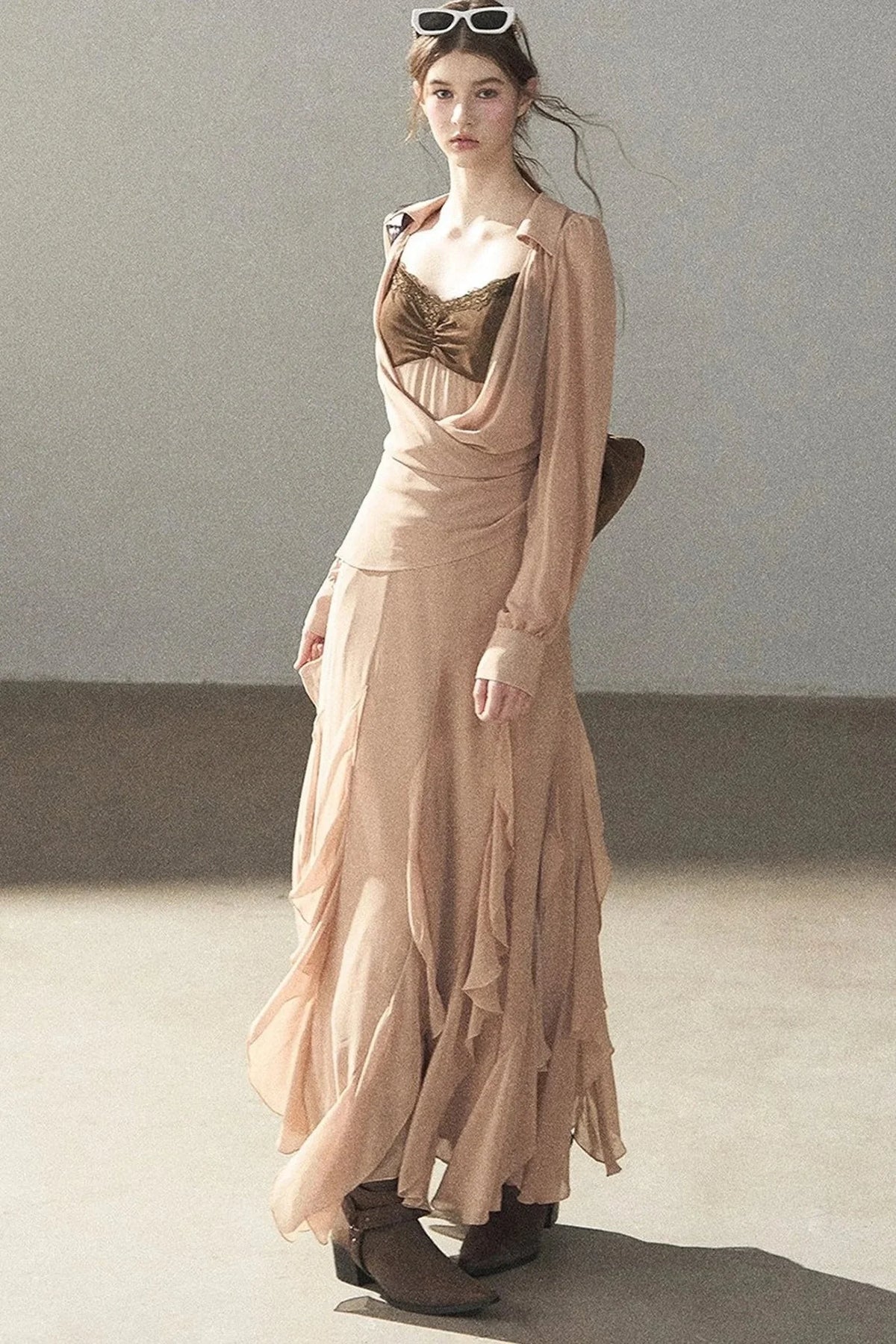 Cinnamon Pink Top and Suspender Dress Set-Up