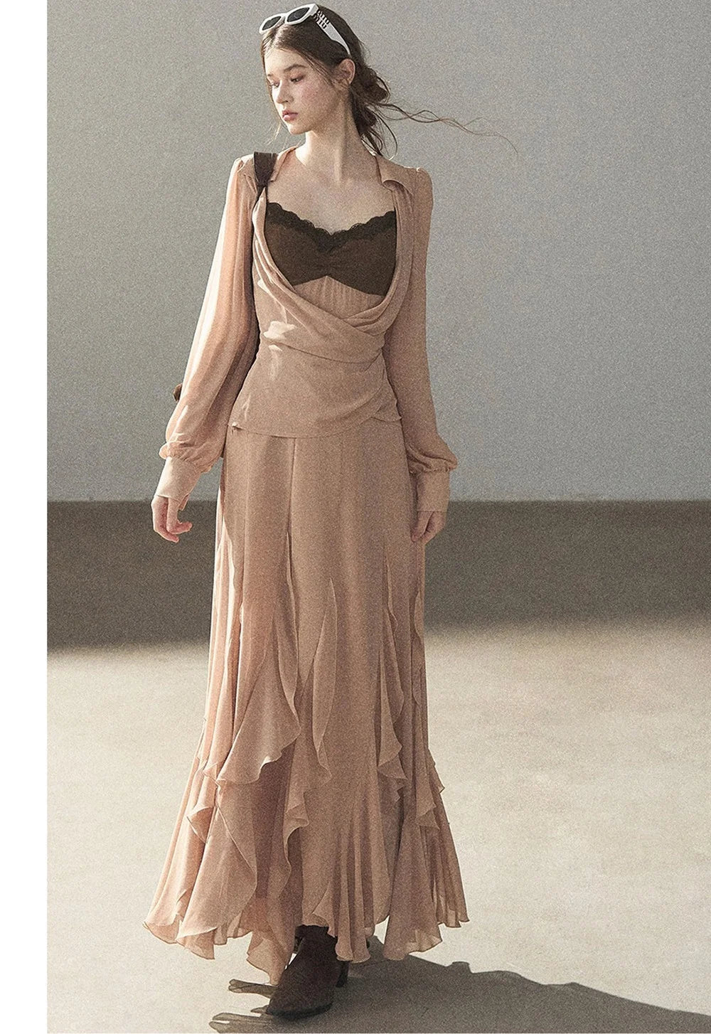 Cinnamon Pink Top and Suspender Dress Set-Up