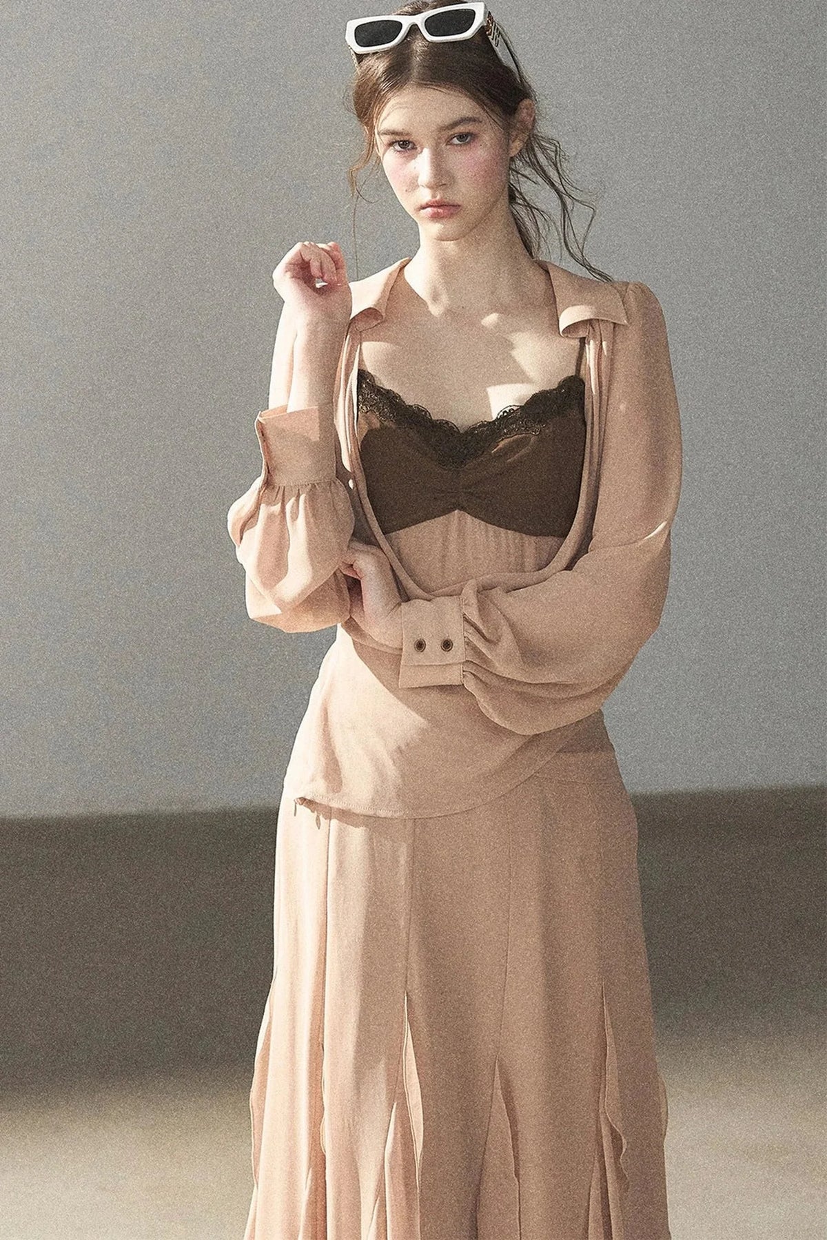 Cinnamon Pink Top and Suspender Dress Set-Up