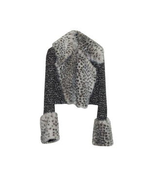 City Hunter Leopard Print Faux Fur Short Coat