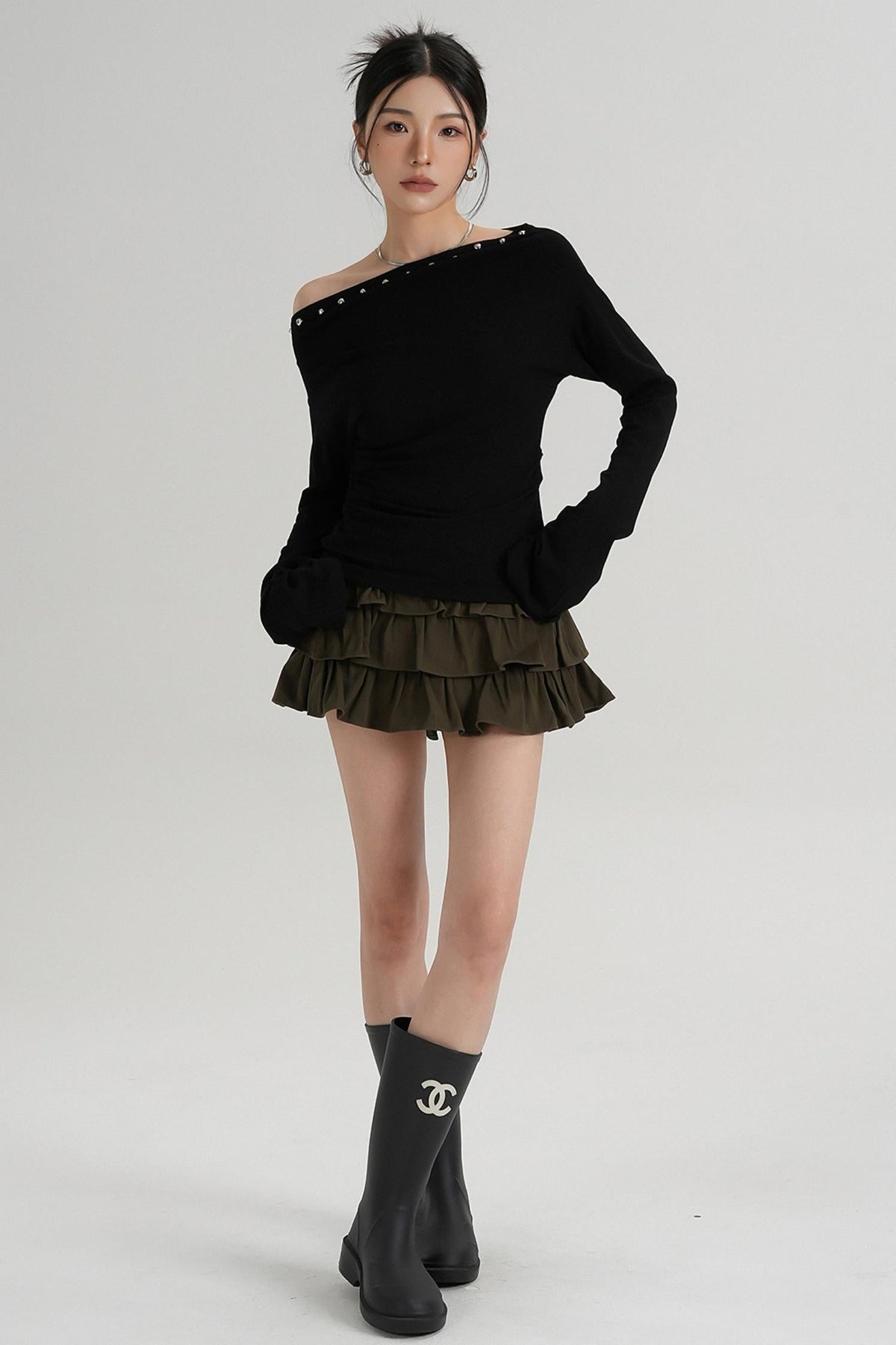 Classic High Waisted Pleated Skirt