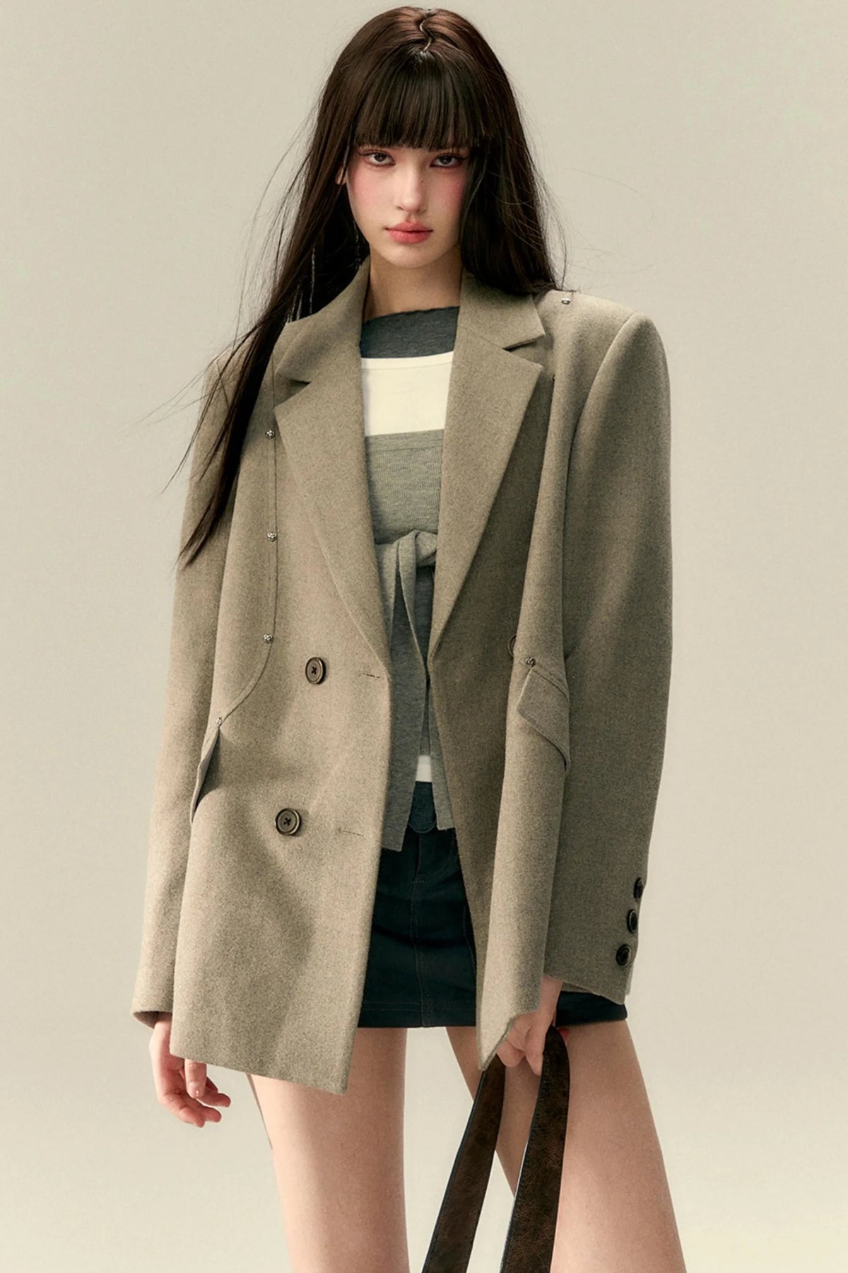 Classic Tweed Rose Blazer Jacket