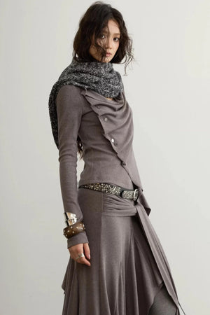 Classical Pleated Patchwork Skirt Set-Up